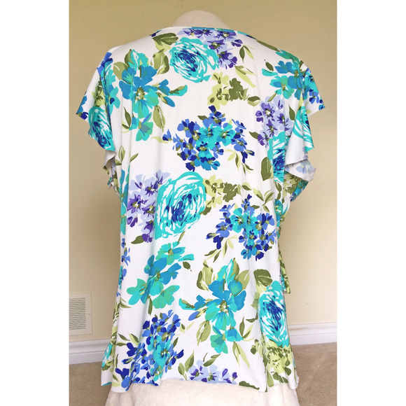 Denver Hayes Floral Tier Ruffle Blouse 2XL - Picture 2 of 4
